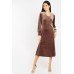 V-NECK MIDI VELVETEEN DRESS